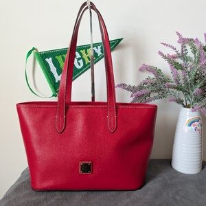Dooney And Bourke Red Saffiano Medium Tote